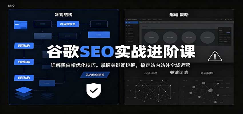 2026谷歌SEO实战进阶课：详解黑白帽优化技巧，掌握关键词挖掘，搞定站内站外全域运营-星火轻创