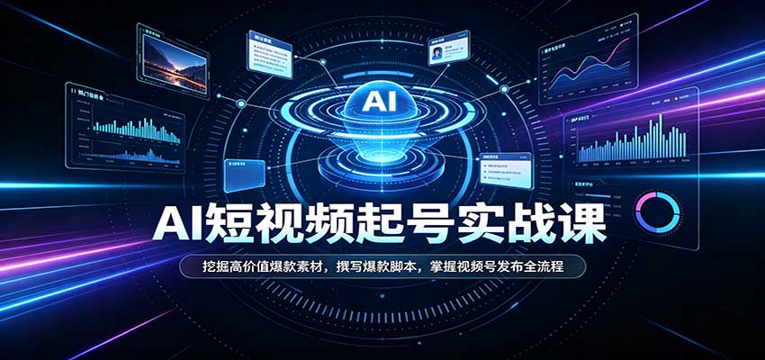短视频AI起号实战课：挖掘高价值爆款素材，撰写爆款脚本，掌握视频号发布全流程-星火轻创