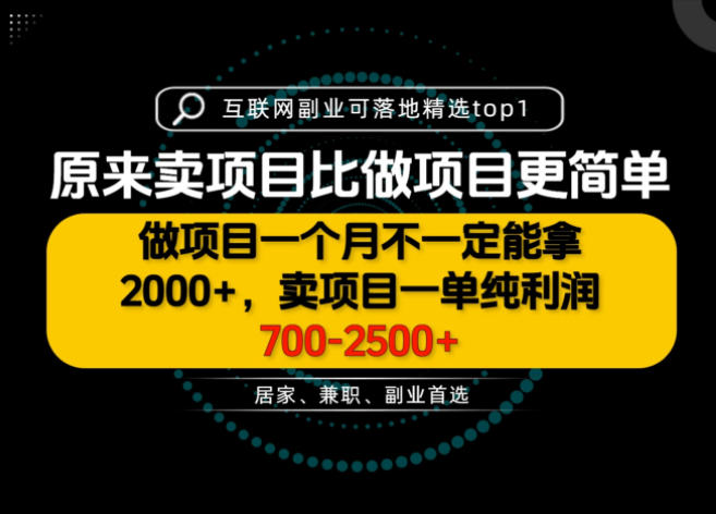 一单利润700-2.5K+，为什么我们要卖项目而不是做项目，我们普通人应该怎样开始？【揭秘】-星火轻创