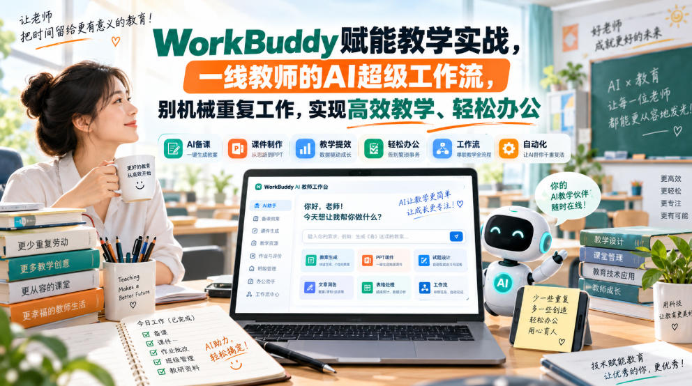 WorkBuddy赋能教学实战，一线教师的AI超级工作流，别机械重复工作，实现高效教学、轻松办公-星火轻创