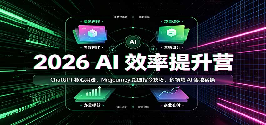 2026 AI效率提升营：ChatGPT核心用法，Midjourney绘图指令技巧，多领域AI落地实操-星火轻创