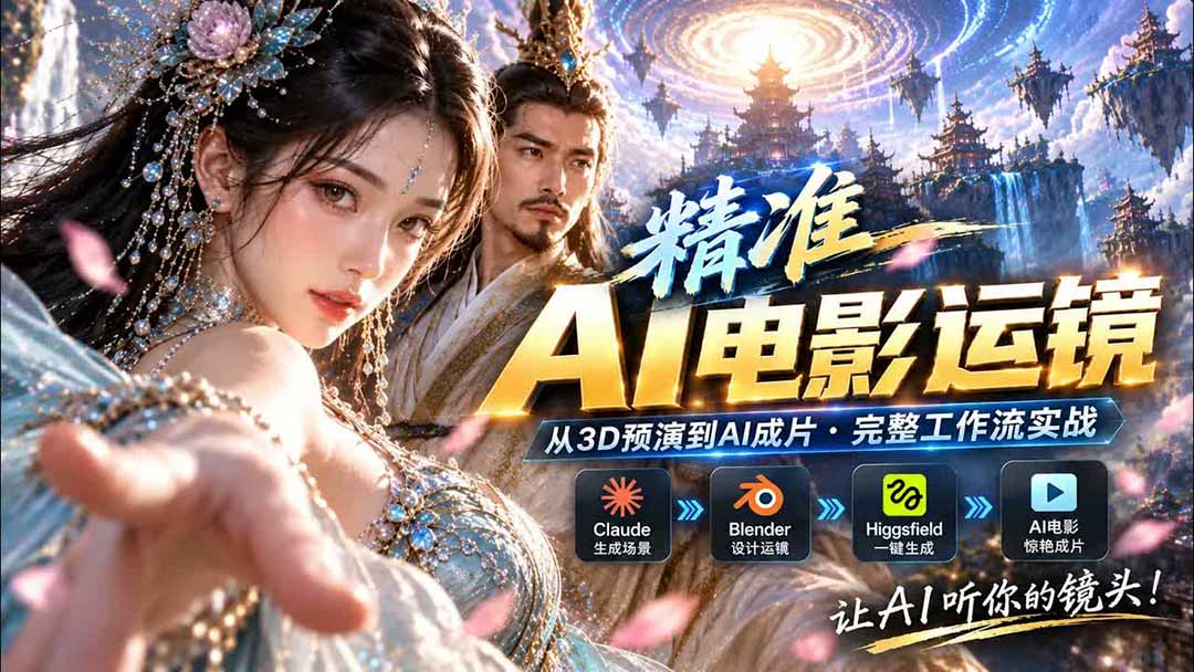 AI视频终于能精准运镜了!Claude + Blender + Higgsfield 免费插件实测-星火轻创