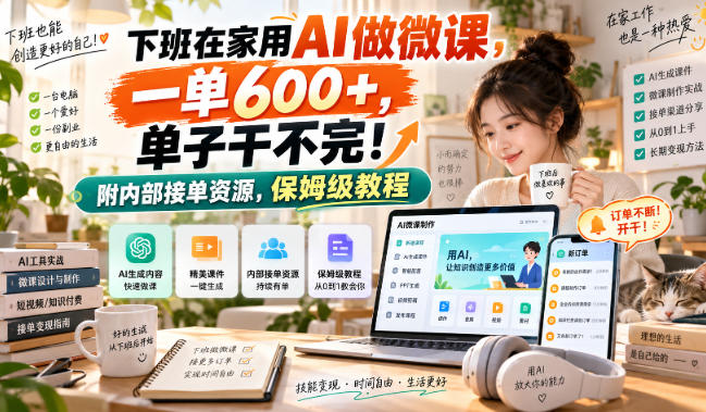 下班在家用AI做微课,一单600+,单子干不完!附内部接单资源,保姆级教程【揭秘】-星火轻创
