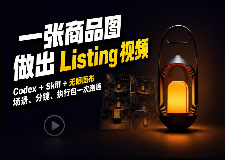Codex+无限画布,把一张商品图变成可执行的Amazon Listing视频-星火轻创
