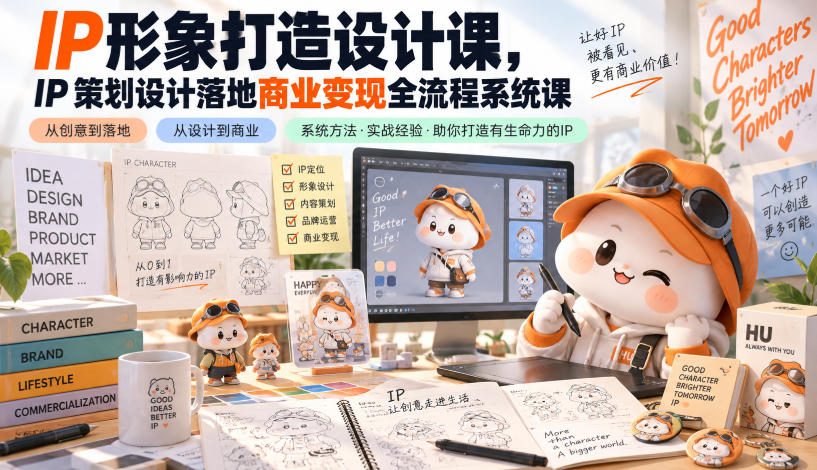 IP形象打造设计课，IP策划设计落地商业变现全流程系统课-星火轻创