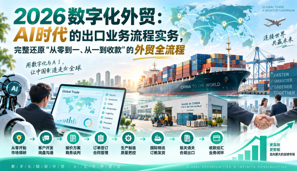 2026数字化外贸：AI时代的出口业务流程实务，完整还原”从零到一、从一到收款”的外贸全流程-星火轻创