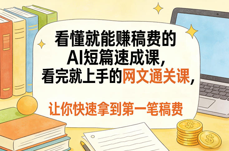 看懂就能賺稿费的AI短篇速成课,看完就上手的网文通关课,让你快速拿到第一笔稿费(更新8月)-星火轻创