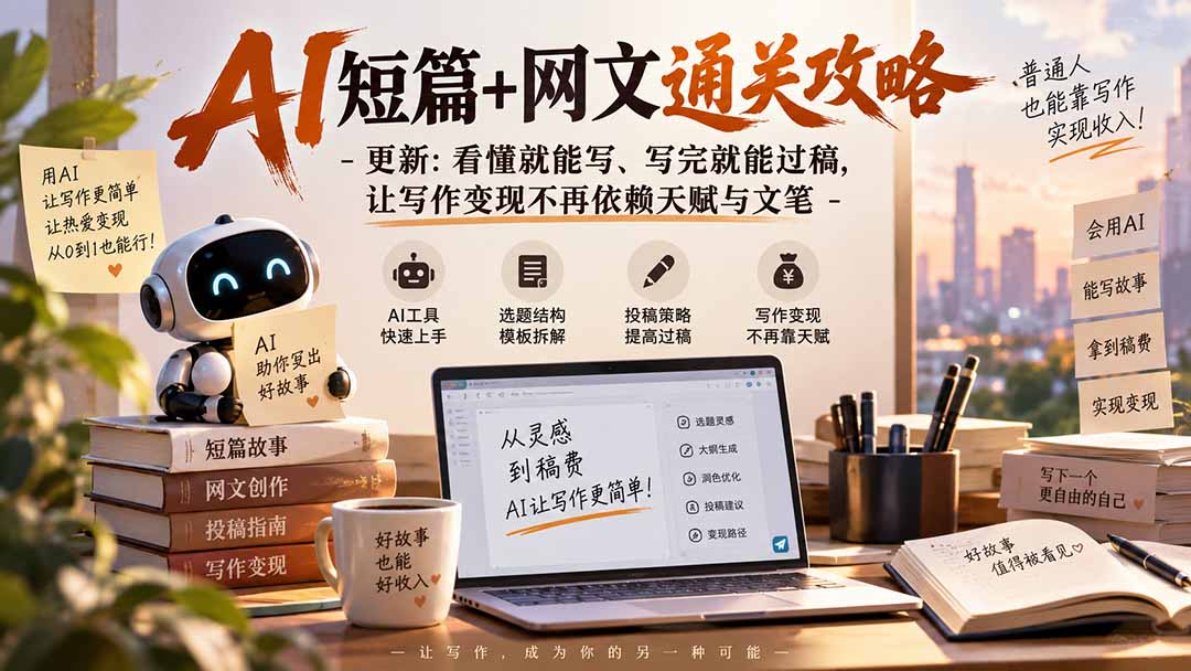 AI短篇+网文通关攻略-更新0921：看懂就能写、写完就能过稿，让写作变现不再依赖天赋与文笔-星火轻创