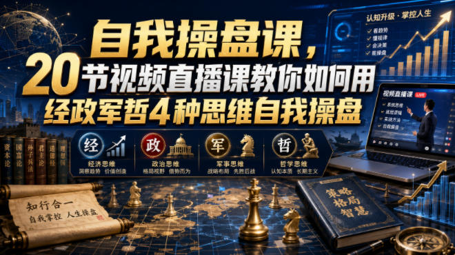 【无水印】自我操盘课，20节视频直播课教你如何用经政军哲4种思维自我操盘(更新0924)-星火轻创