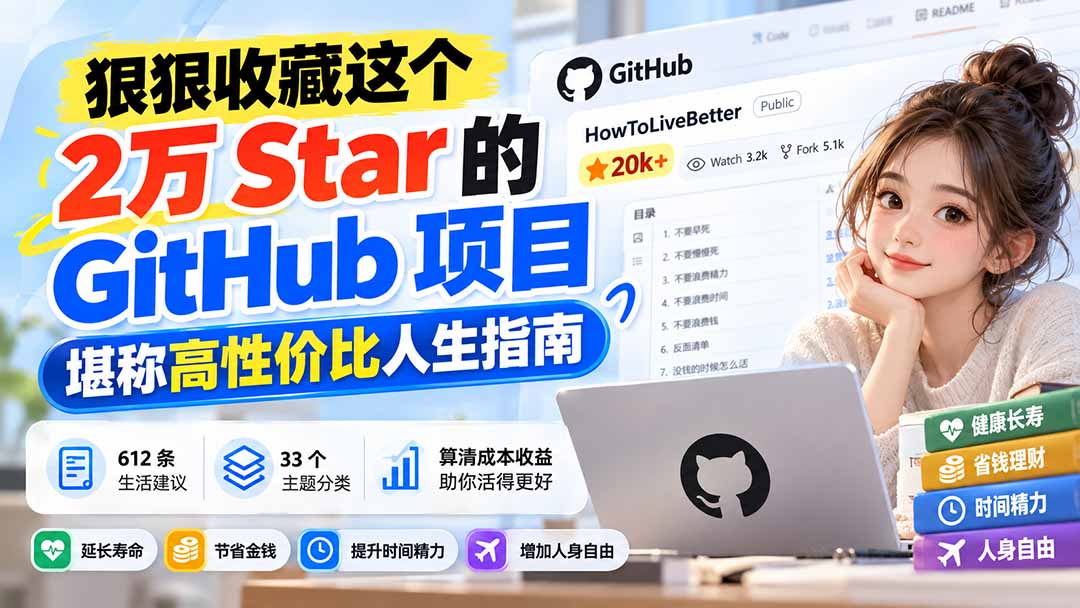 狠狠收藏这个 2 万 Star 的 GitHub 项目,堪称高性价比人生指南。-星火轻创