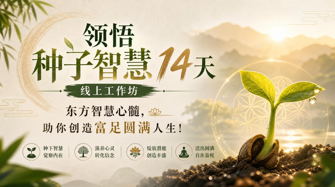 鹿大米领悟种子智慧14天线上工作坊，东方智慧心髓，助你创造富足圆满人生！-星火轻创