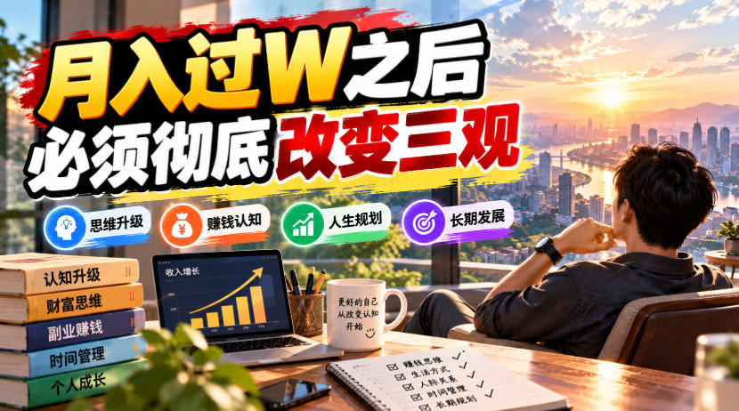 某公众号付费文章：月入过W之后，必须彻底改变三观-星火轻创