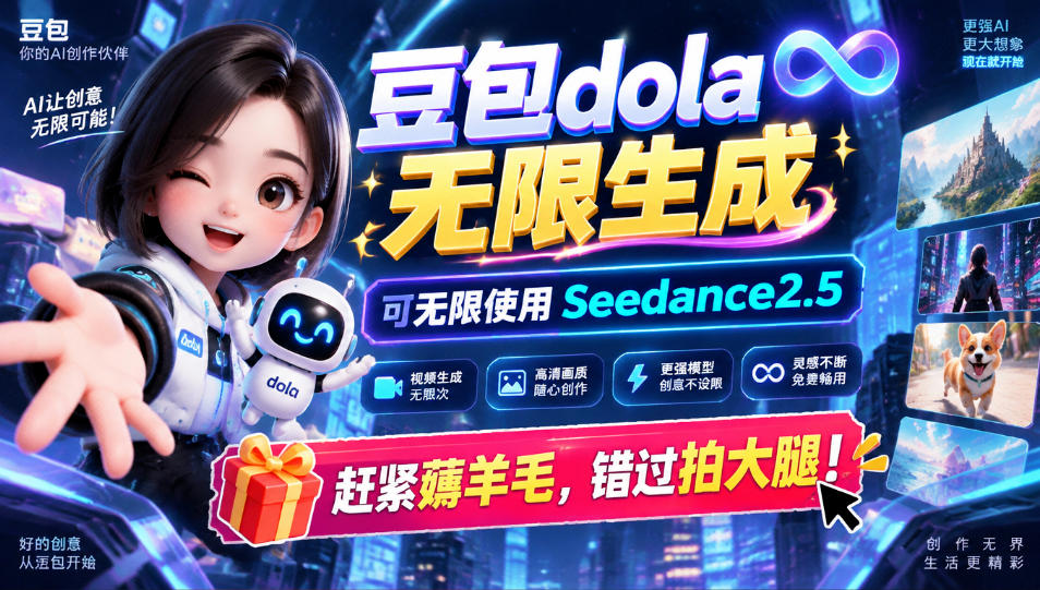 1029最新豆包dola无限生成技术，可以无限生成sseedance2.5，赶紧薅羊毛，和谐拍大腿-星火轻创