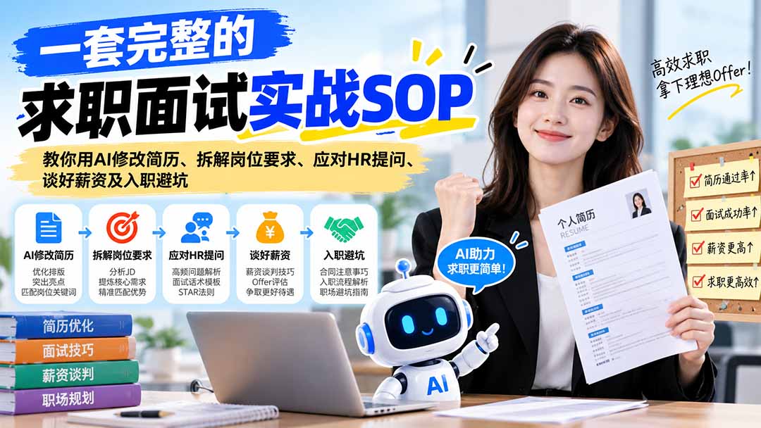一套完整的求职面试实战SOP：教你用AI修改简历、拆解岗位要求、应对HR提问、谈好薪资及入职避坑-星火轻创