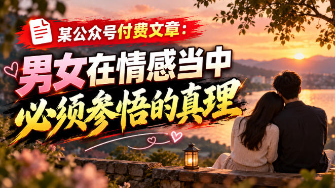 某公众号付费文章：男女在情感当中必须参悟的真理-星火轻创