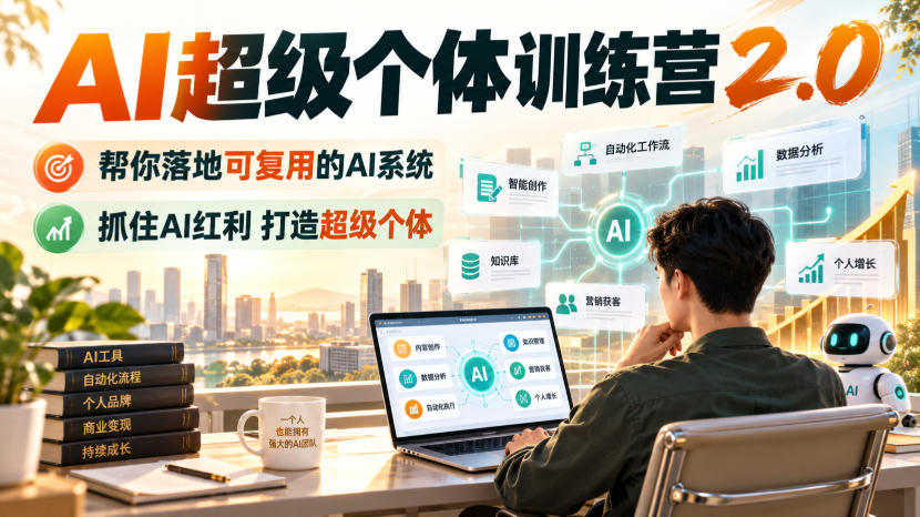 AI超级个体训练营2.0，帮你落地可复用的AI系统，抓住AI红利打造超级个体-星火轻创