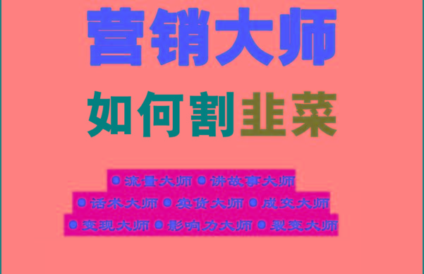 《营销大师如何割韭菜》禁止外传的大师绝学电子书-星火轻创