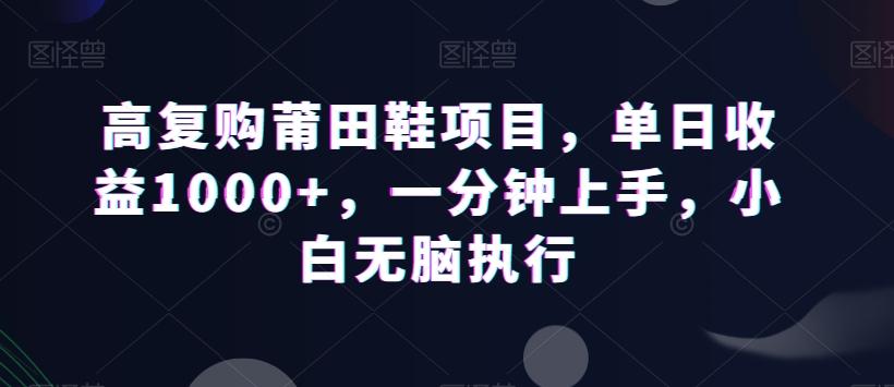 高复购莆田鞋项目，单日收益1000+，一分钟上手，小白无脑执行-星火轻创