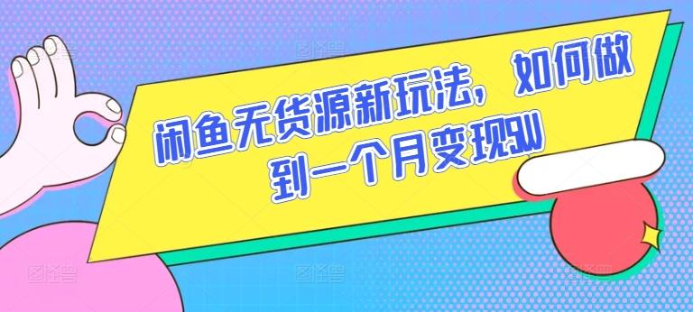 闲鱼无货源新玩法，如何做到一个月变现5W【揭秘】-星火轻创