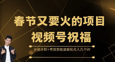春节又要火的项目视频号祝福，分成计划+带货双收益，轻松月入几个W【揭秘】-星火轻创