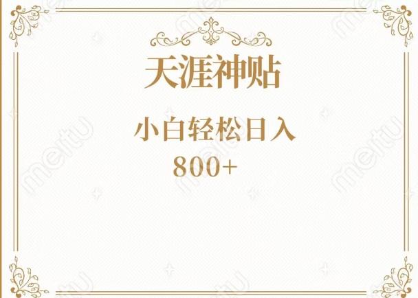 神级项目！天涯神贴再现江湖！小白轻松入手，三个月变现10w+-星火轻创