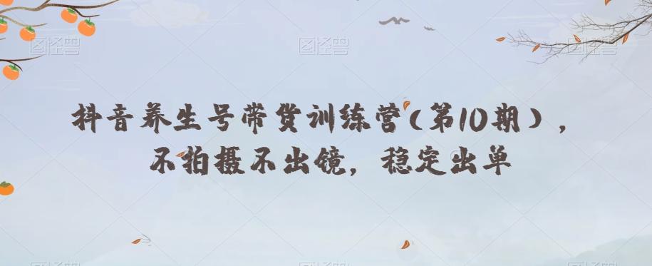 抖音养生号带货训练营(第10期），不拍摄不出镜，稳定出单-星火轻创