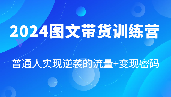 2024图文带货训练营，普通人实现逆袭的流量+变现密码(87节课)-星火轻创