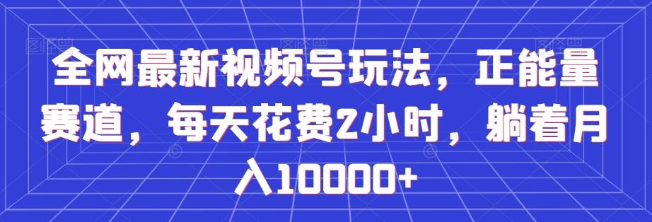 全网最新视频号玩法，正能量赛道，每天花费2小时，躺着月入10000+【揭秘】-星火轻创