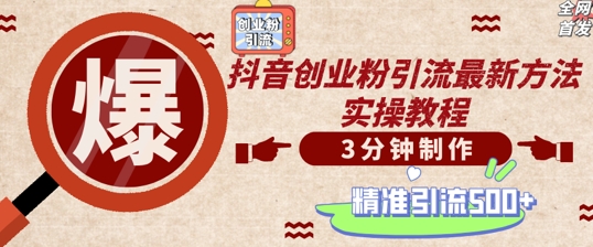 轻松制作创业类视频，一天被动加精准创业粉500+【揭秘】-星火轻创