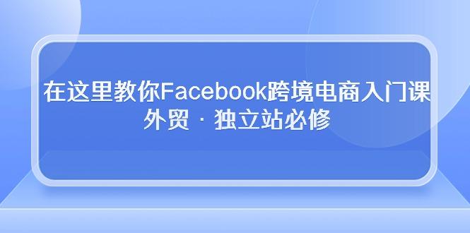 在这里教你Facebook跨境电商入门课，外贸·独立站必修-星火轻创