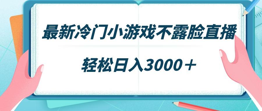 最新冷门小游戏不露脸直播，场观稳定几千，轻松日入3000＋-星火轻创