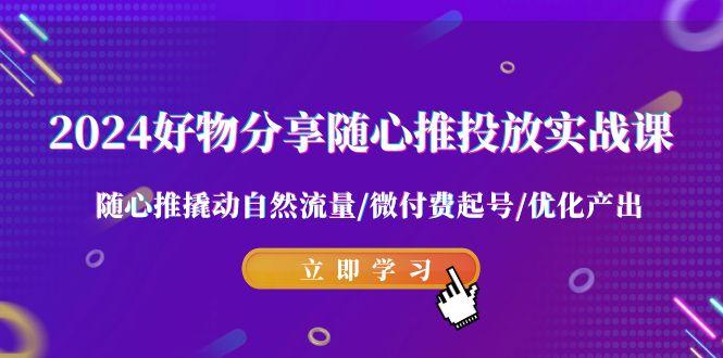 2024好物分享-随心推投放实战课 随心推撬动自然流量/微付费起号/优化产出-星火轻创