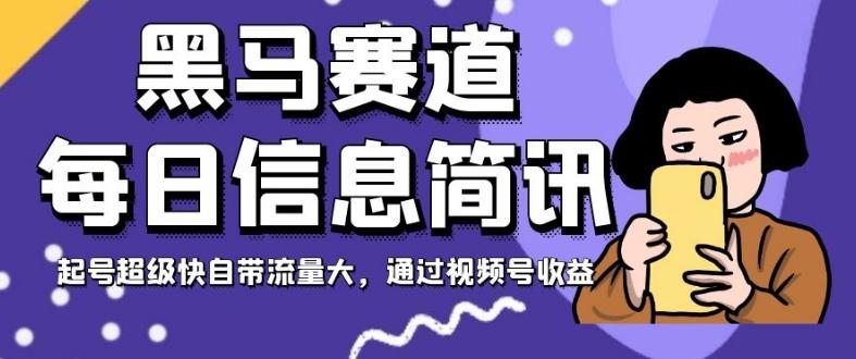 黑马赛道每日信息简讯，起号超级快自带流量大，通过视频号收益【揭秘】-星火轻创