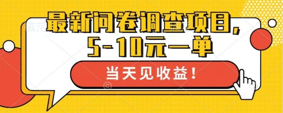 最新问卷调查项目，单日零撸100＋-星火轻创