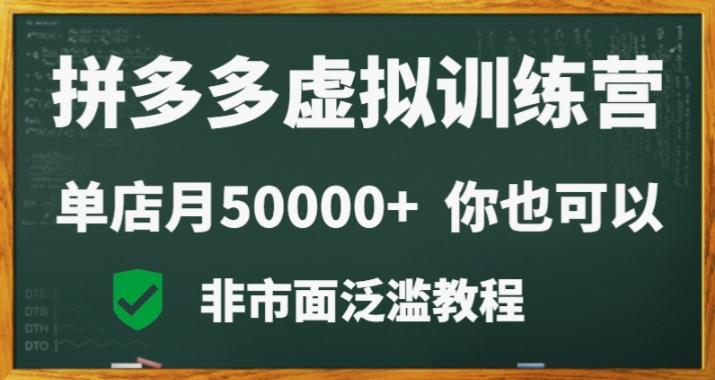 拼多多虚拟电商训练营月入30000+你也行，暴利稳定长久，副业首选-星火轻创
