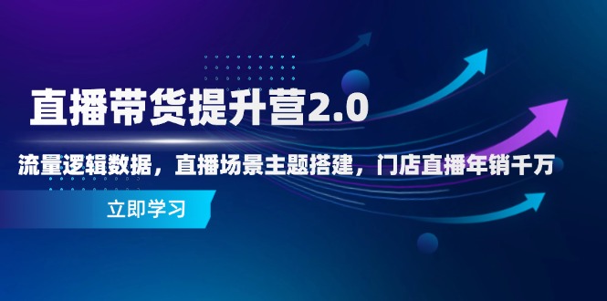直播带货提升营2.0：流量逻辑数据，直播场景主题搭建，门店直播年销千万-星火轻创