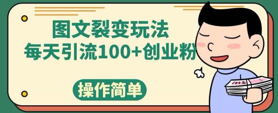 图文裂变玩法，每天引流100+创业粉，操作简单-星火轻创