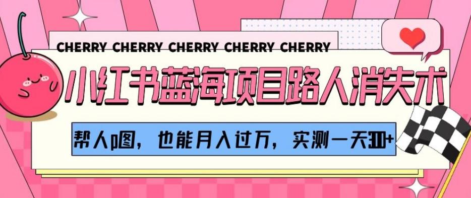 小红书蓝海项目路人消失术，帮人p图，也能月入过万，实测一天300+【揭秘】-星火轻创