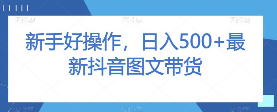 新手好操作，日入500+最新抖音图文带货【揭秘】-星火轻创
