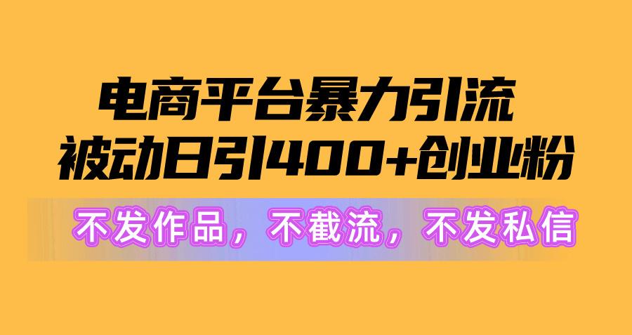 图片[1]-电商平台暴力引流,被动日引400+创业粉不发作品，不截流，不发私信-星火轻创