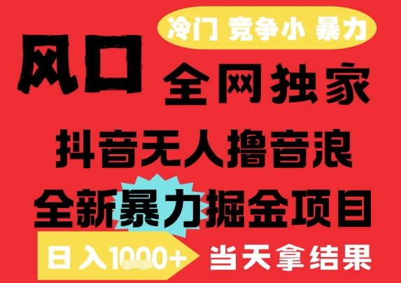 25年6月高爆抖音无人直播最新撸音浪掘金项目，解放双手小白可做，无脑日入1k+，门槛低【揭秘】-星火轻创