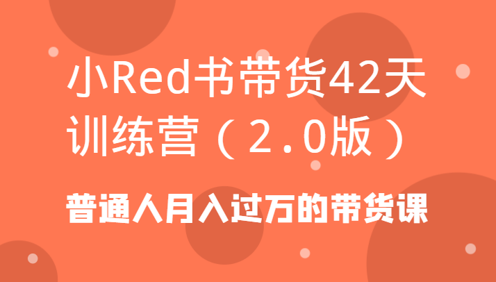 小Red书带货42天训练营(2.0版)普通人月入过万的带货课-星火轻创