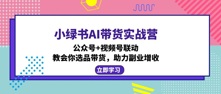 小绿书AI带货实战营：公众号+视频号联动，教会你选品带货，助力副业增收-星火轻创