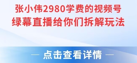 张小伟2980付费额视频号绿幕直播给你们拆解玩法-星火轻创