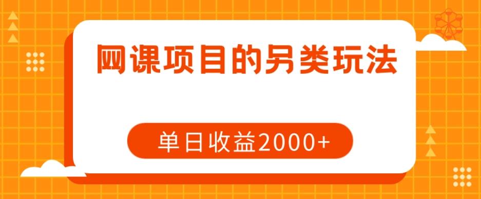 网课项目的另类玩法，单日收益2000+【揭秘】-星火轻创