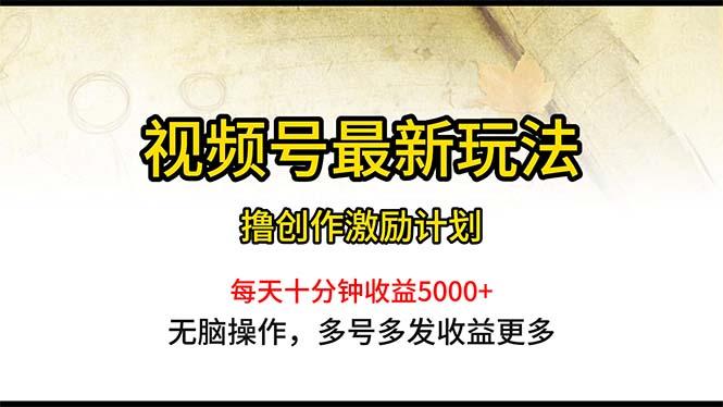 视频号最新玩法，每日一小时月入5000+-星火轻创