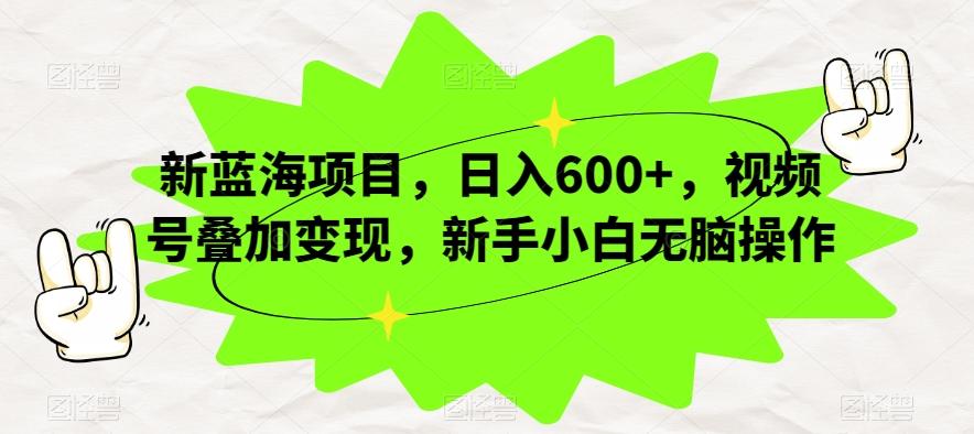 新蓝海项目，日入600+，视频号叠加变现，新手小白无脑操作【揭秘】-星火轻创