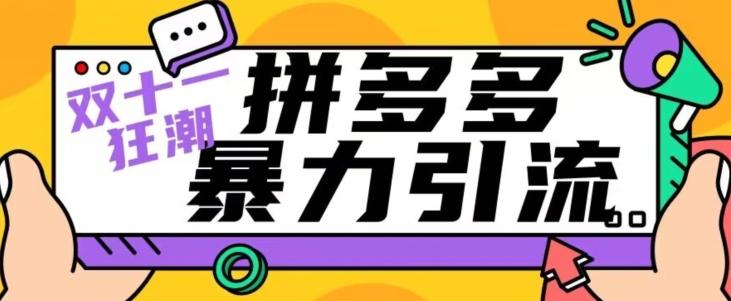 【首发】双十一拼多多暴力引流，日引300+微信-星火轻创