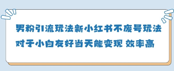男粉引流玩法(新)，玩法友好做的好当天就能变现-星火轻创