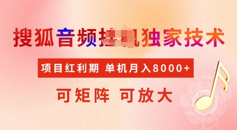 全网首发搜狐音频挂JI独家技术，项目红利期，可矩阵可放大，稳定月入8k【揭秘】-星火轻创